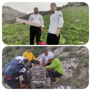 امداد رسانی ۷ ساعته اورژانس ۱۱۵ درگز به مصدوم ترومایی در کوهستان 